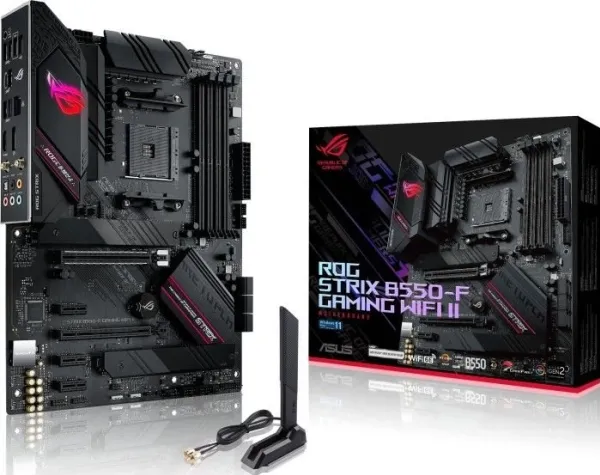 ASUS ROG STRIX B550-F GAMING WIFI II - Bundkort - ATX - Socket AM4 - AMD B550 Chipset - USB-C Gen2, USB 3.2 Gen 1, USB 3.2 Gen 2 - 2.5 Gigabit LAN, Wi-Fi 6, Bluetooth - onboard grafik (CPU påkrævet) - HD Audio (8-kanaler)