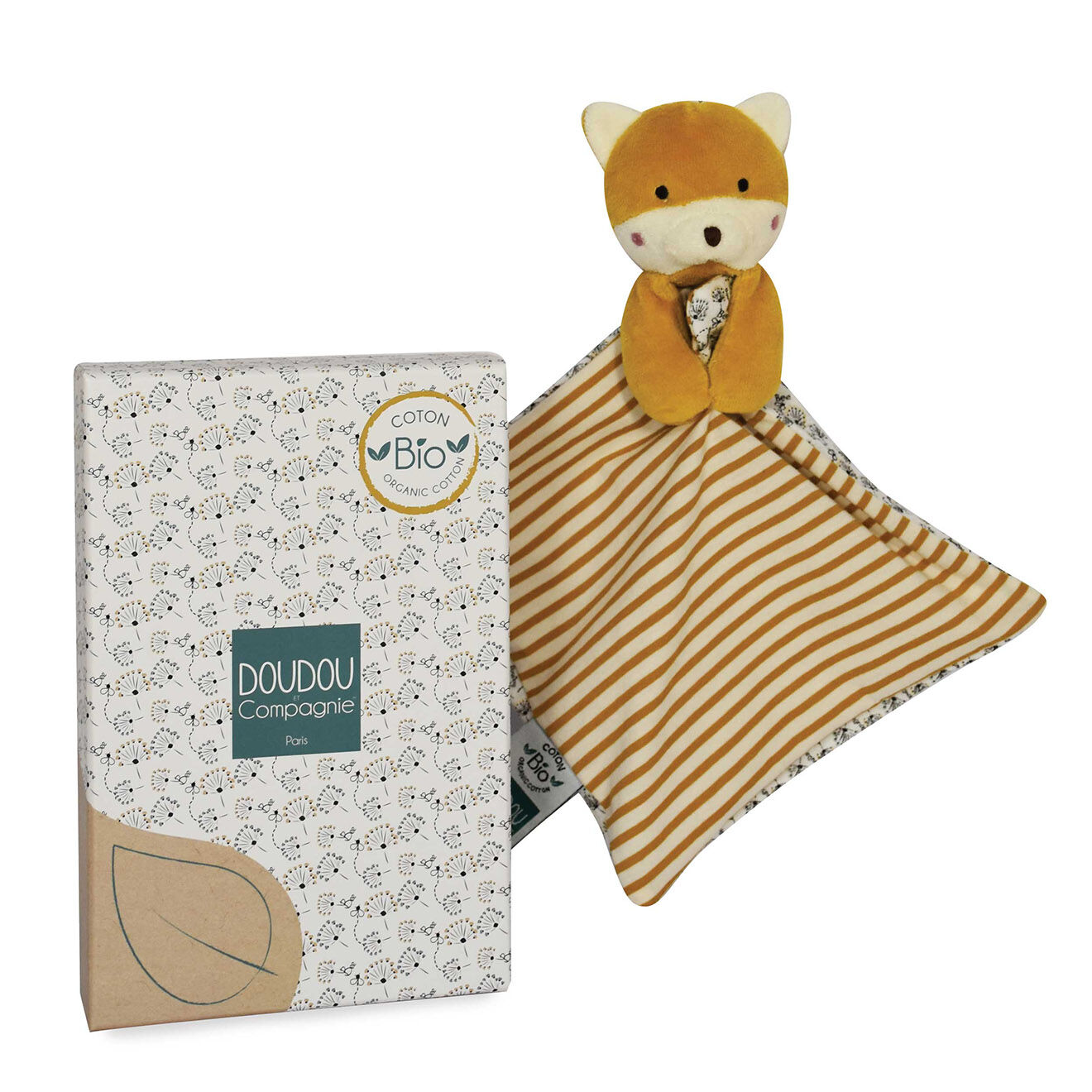 Doudou et Compagnie Renard Bio Doudou bébé Ass multicolore (modèle aléatoire)