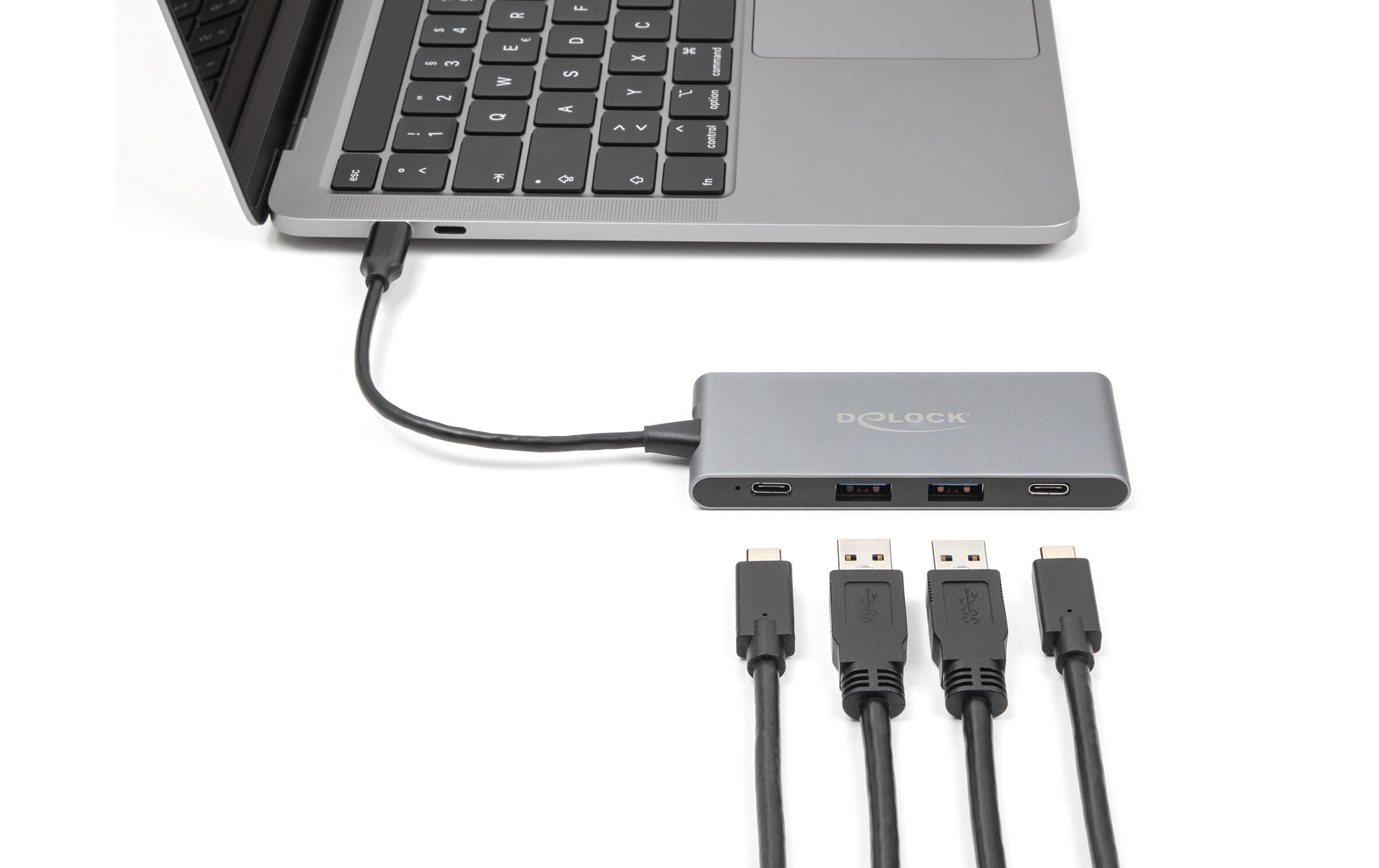 USB-Hub 2 x USB Typ-A / 2 x USB Type-C 10 GbpsDelock 4 Port USB Type-C Hub mit 2 x USB Typ-A und 2 x USB Type-C 10 Gbps