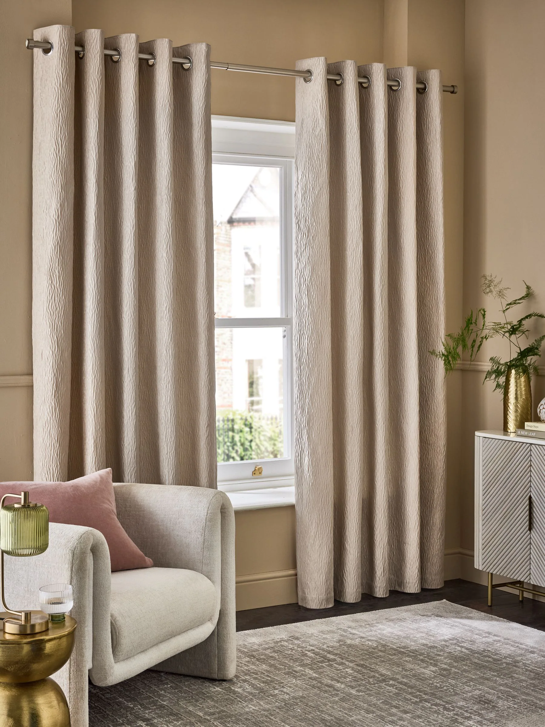 Crinkle Faux Silk Curtains