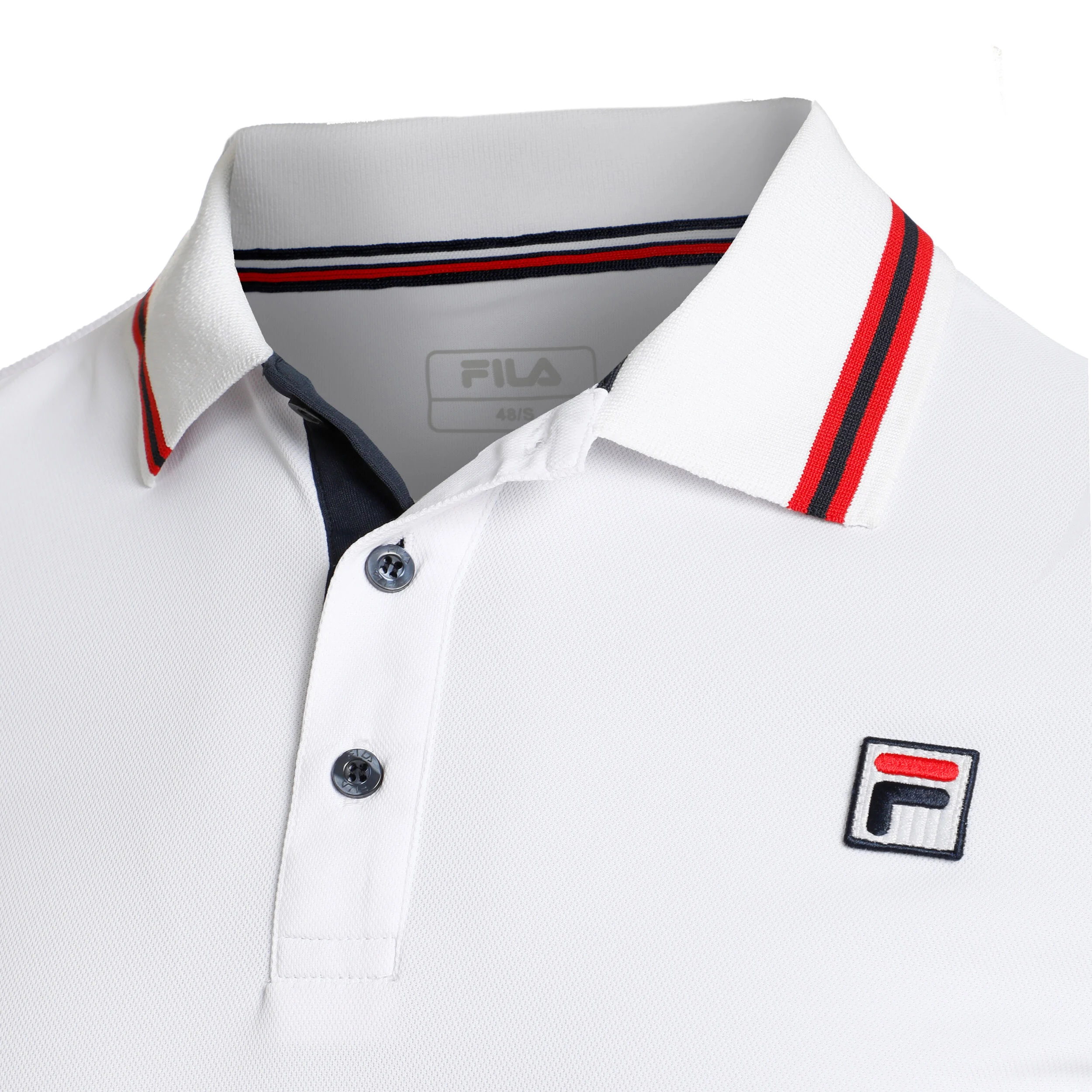 Fila Core Button Piro Polo Hommes - Blanc , Rouge