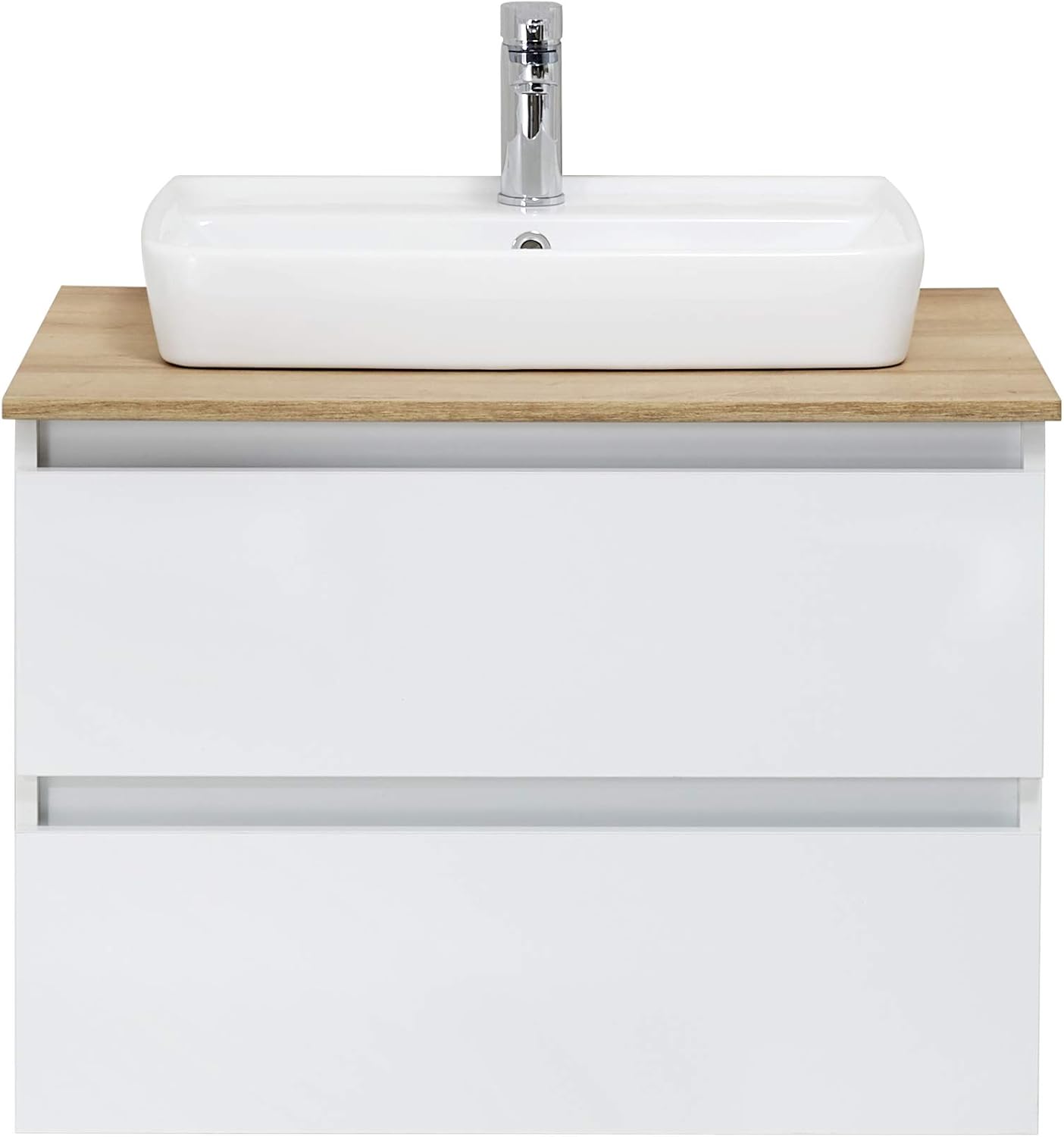Pelipal Waschtischunterschrank Quickset 360 mit Waschbecken in Weiß Glanz, 78 cm breit | Waschplatz mit 2 Schubkästen