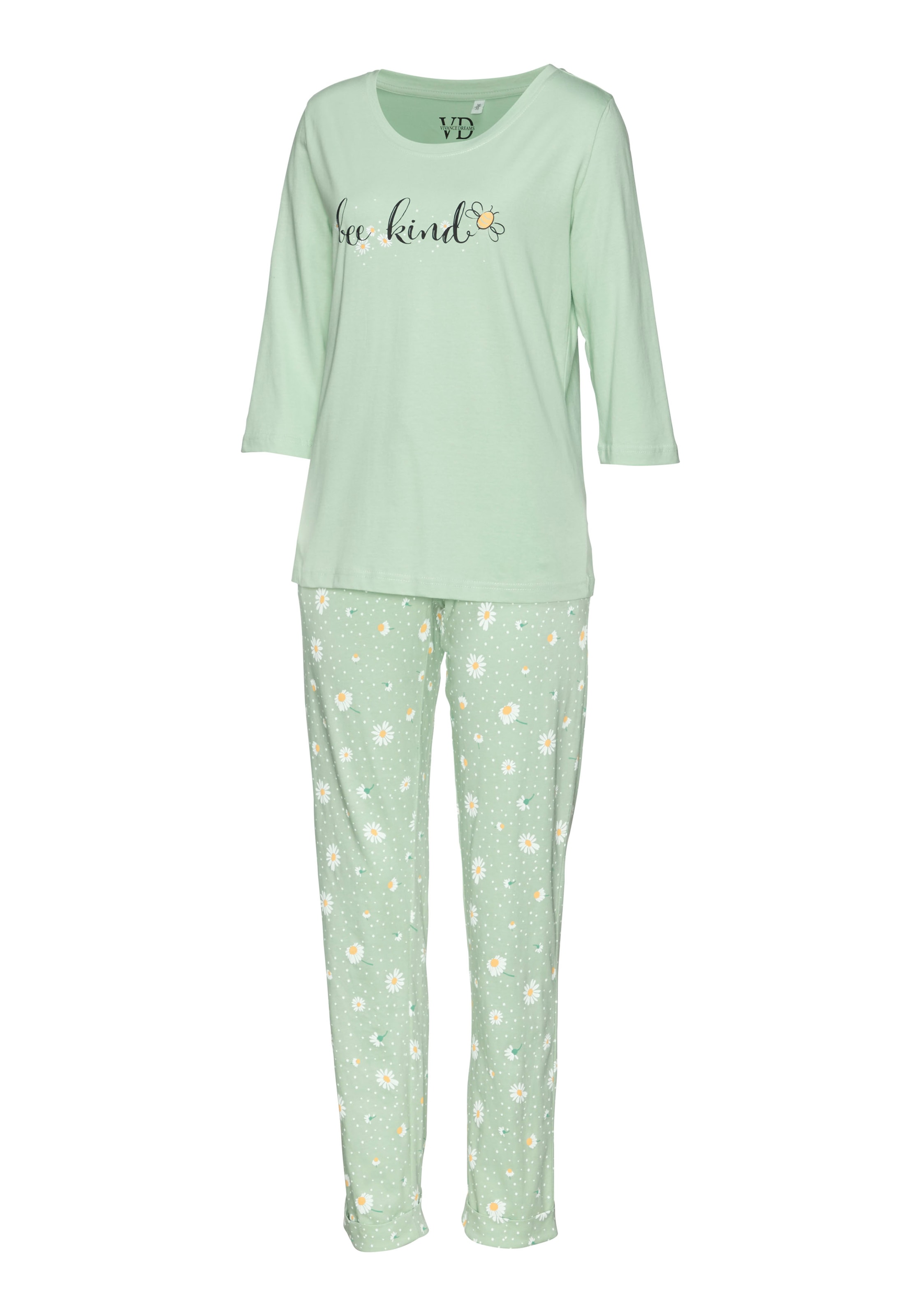 Vivance Dreams Pyjama 2 Stk. tlg., mit Gänseblümchen-Druck
