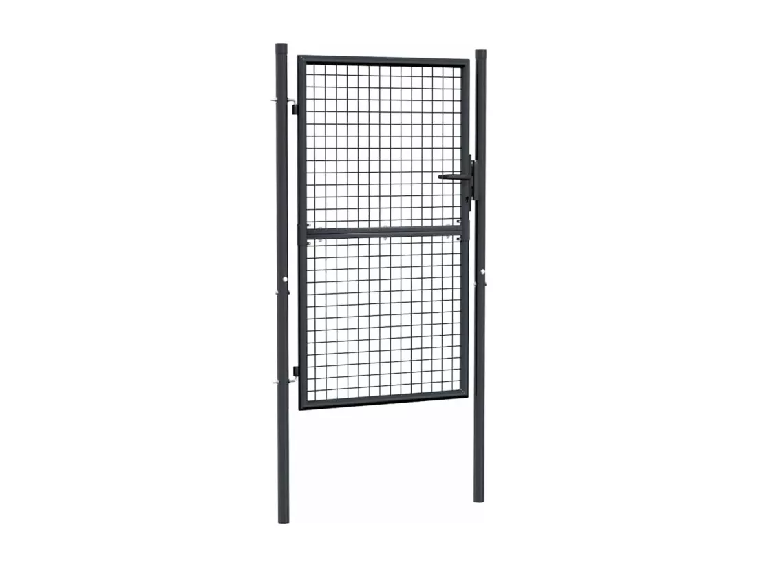 Portail en maille de jardin Acier galvanisé 100 x 200 cm Gris