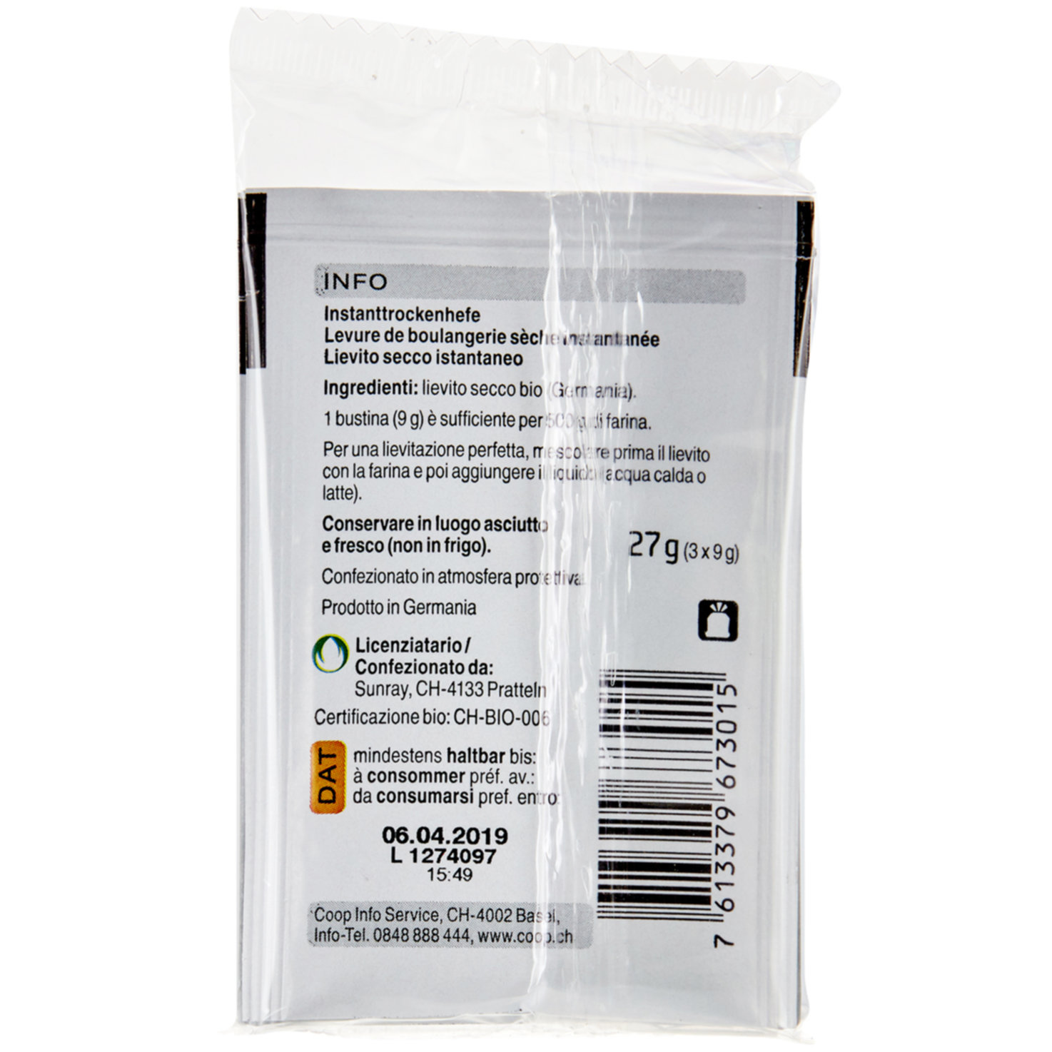 Naturaplan Bio Trockenhefe 3x9g