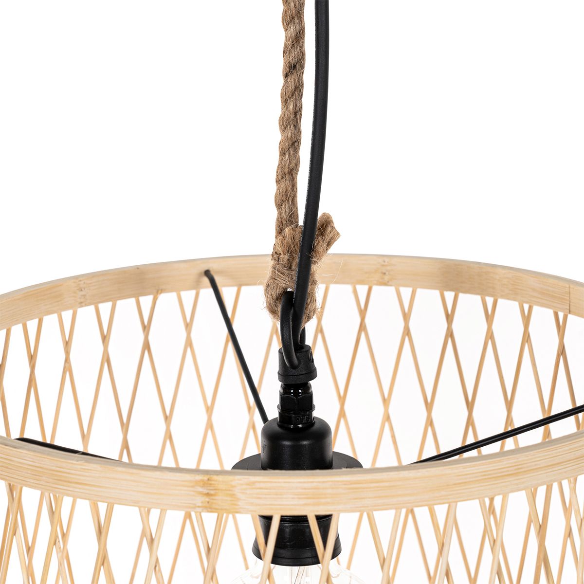 Landelijke buiten hanglamp rotan 40 cm - Calamus