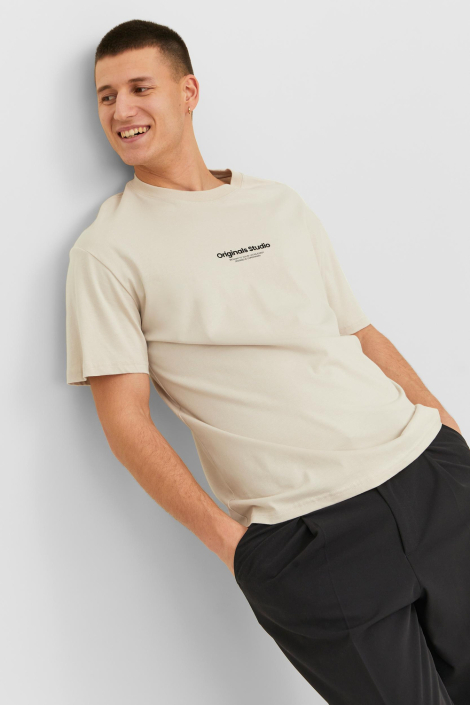 Jack & Jones beige heren t-shirt