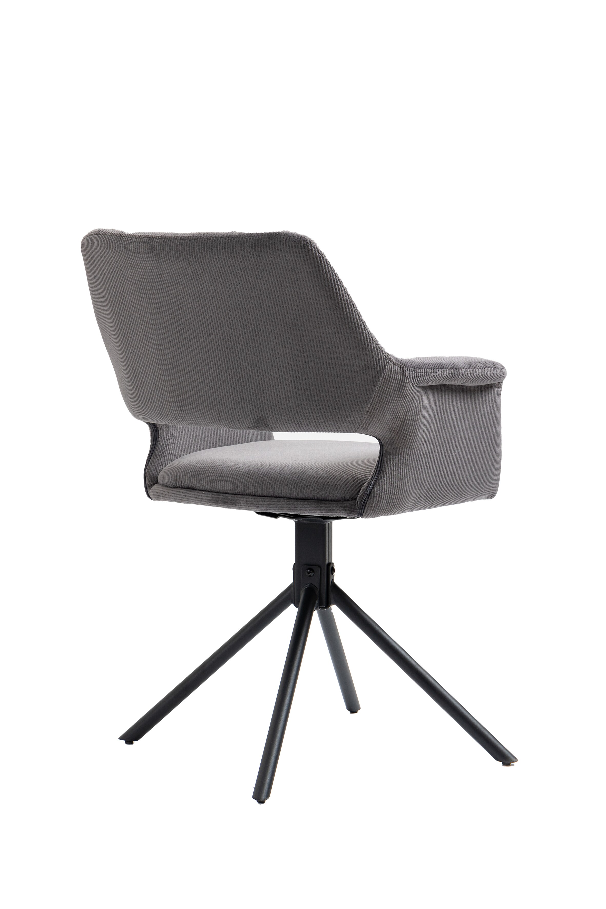 byLIVING Esszimmerstuhl ELEONORE, 2-er Set, Cordbezug grau, Gestell schwarz