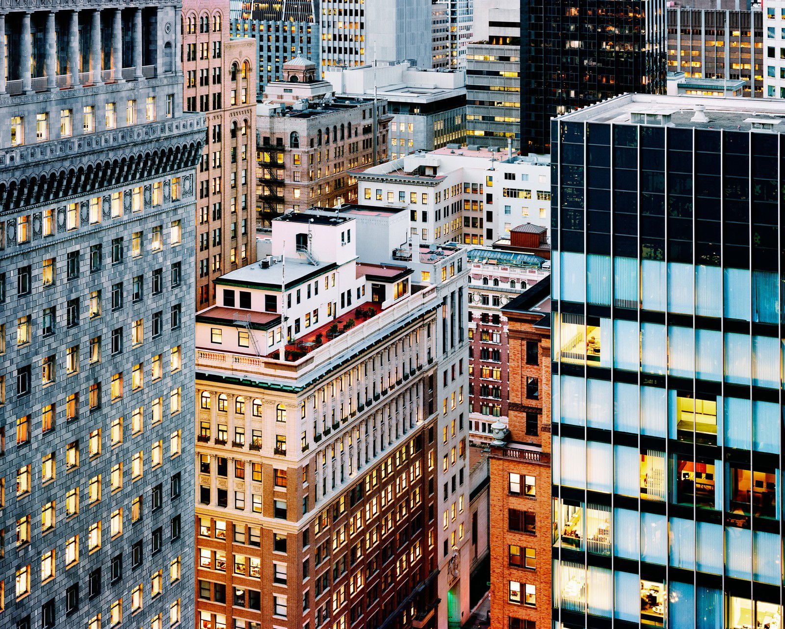 Sutter Street & Sansome Street, San Francisco by Christopher Woodcock - Limited Edition. Edition of: 100. Signed.