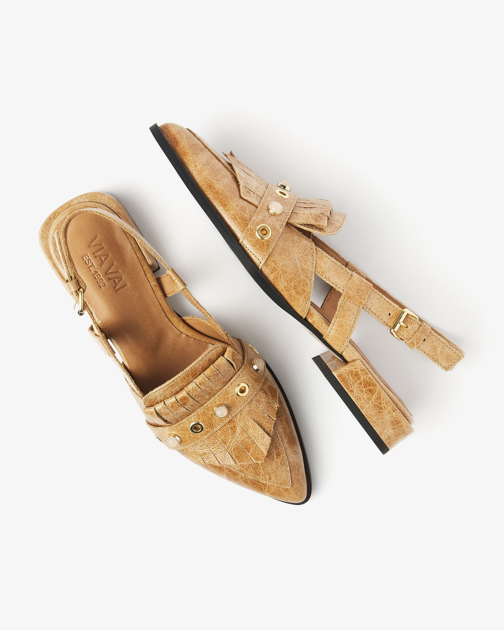 VIA VAI cognac slingbacks Jazz Tammi