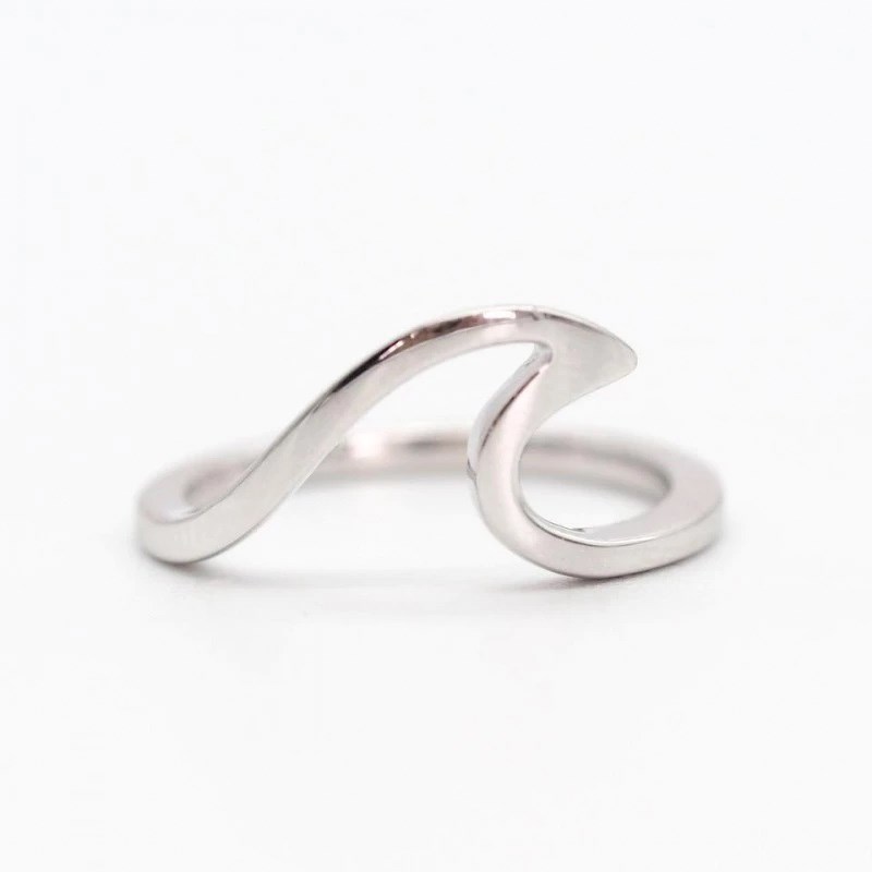 Bague Argent Vague Ajustable Mer Ocean