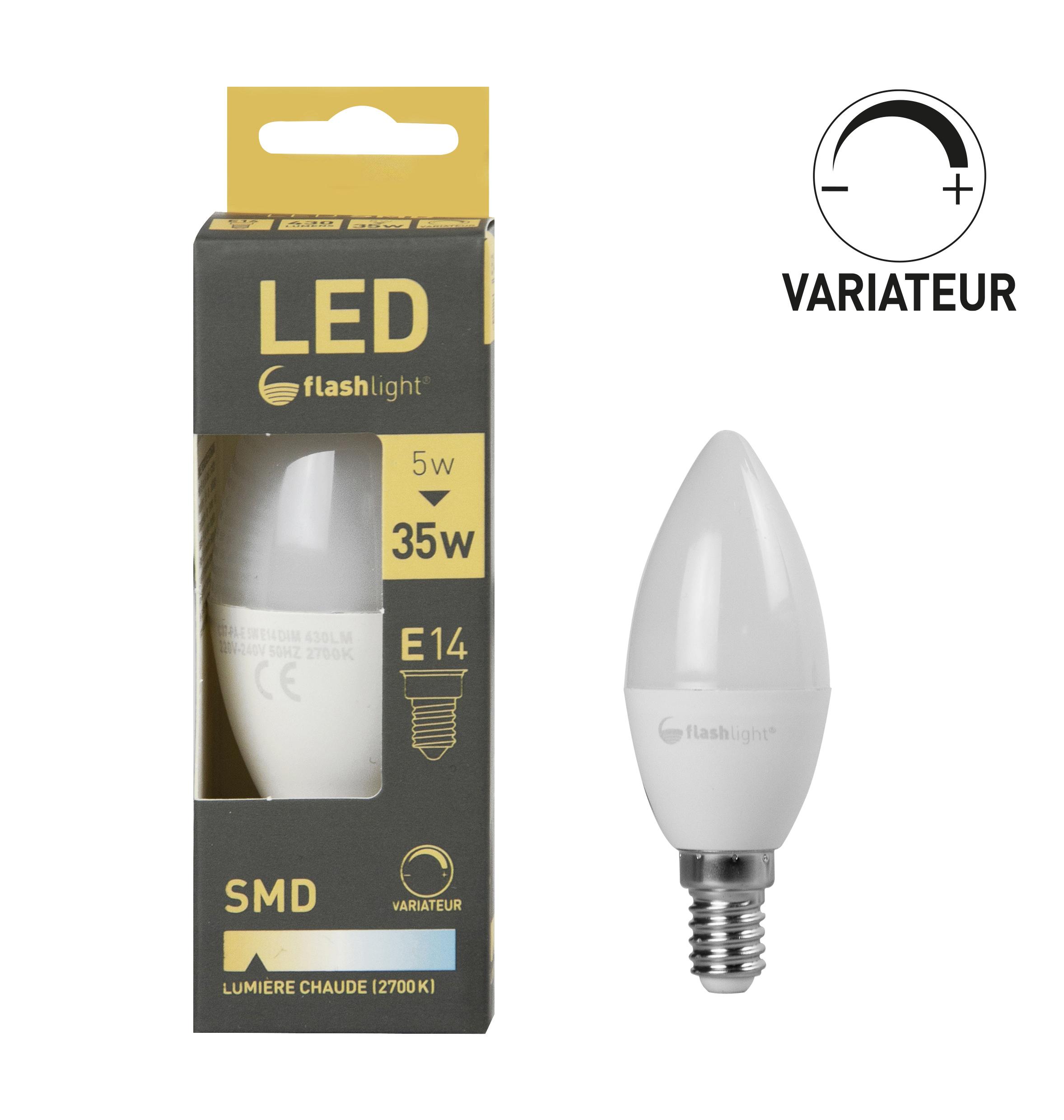 AMPOULE LED BOUGIE E14 5W AVEC VARIATEUR