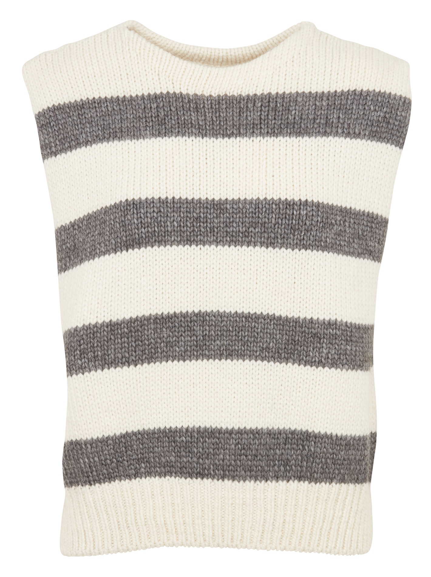 NANOR - Pull col rond rayé en laine mélangée| Bleu