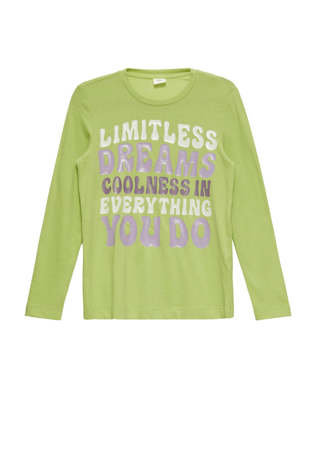 s.Oliver longsleeve met tekst groen