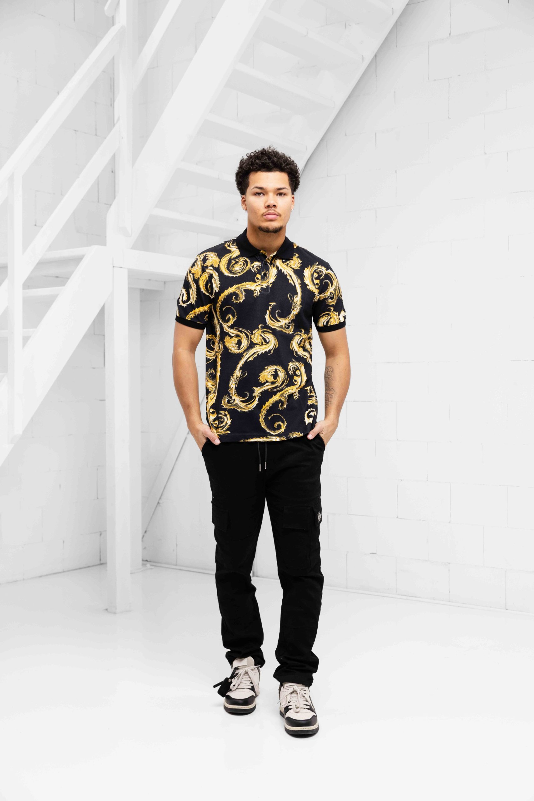 Versace Jeans Couture Chromo Polo Heren Zwart