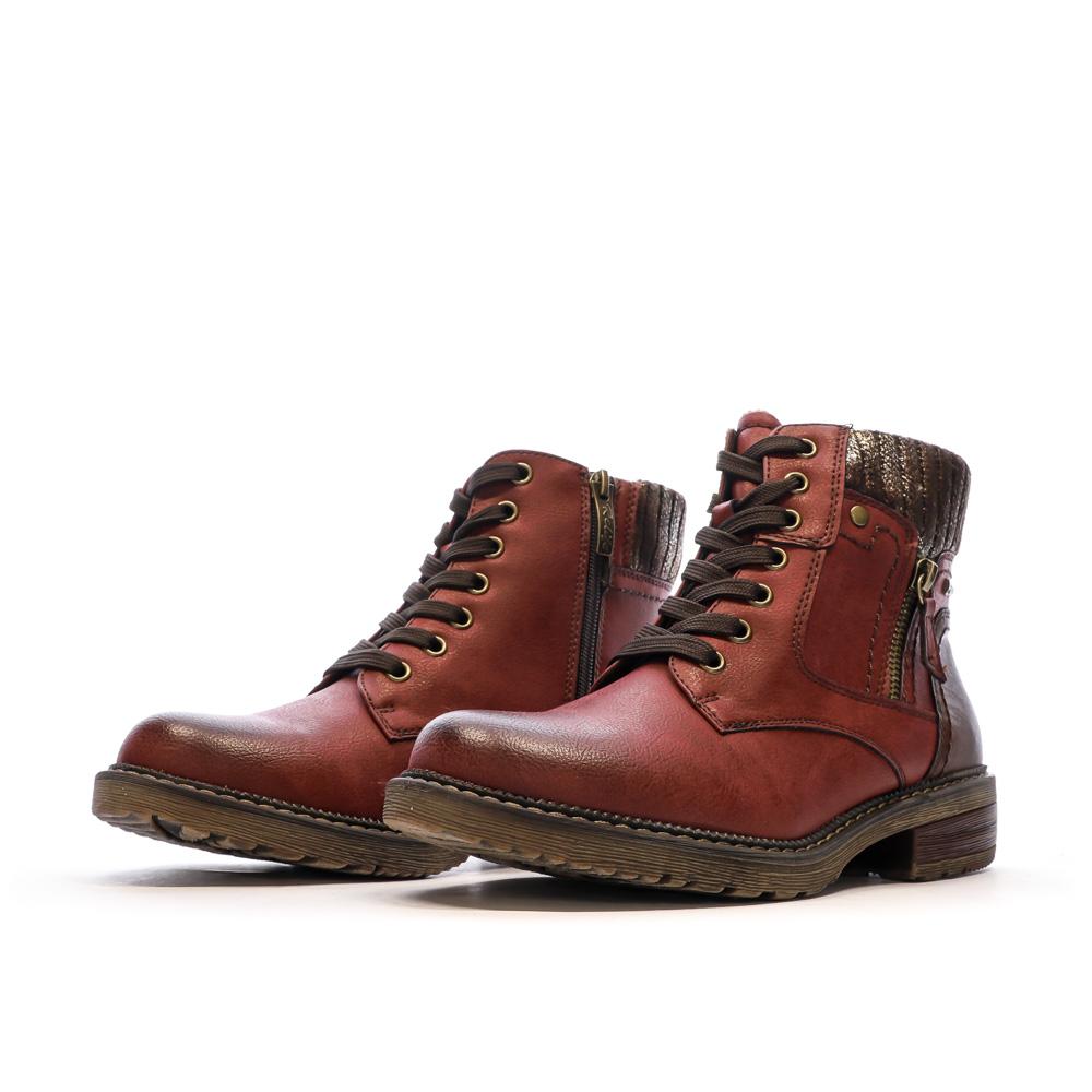 Relife Boots Rouge Femme Relife Gramam