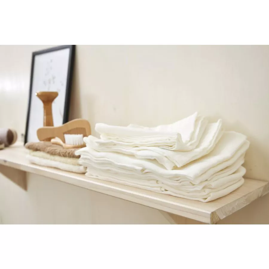 Meyco Musselin Baumwolltuch 2er Pack Uni Offwhite