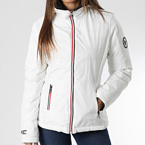 Doudoune Capuche Réversible Femme Québec Noir Blanc
