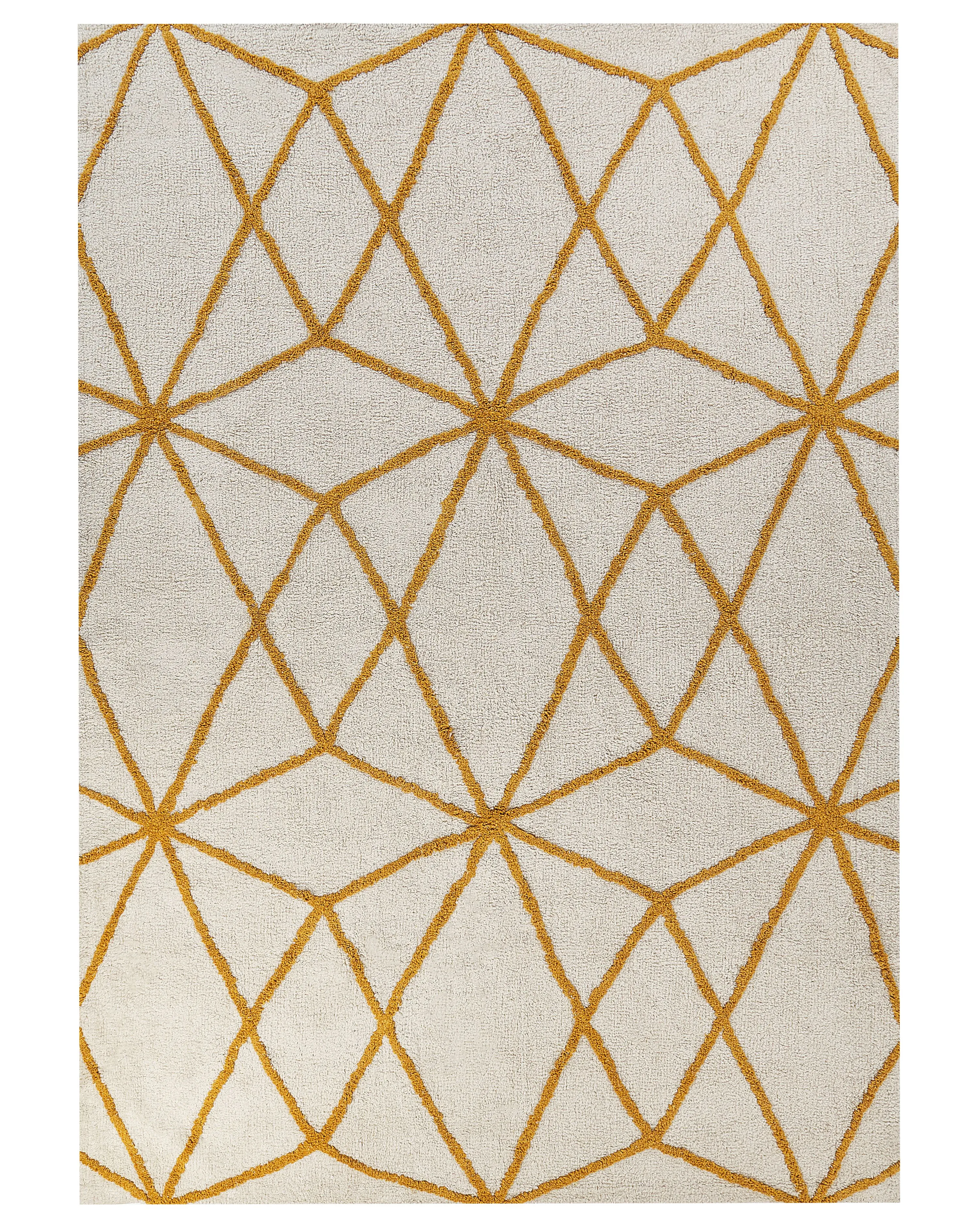 Vloerkleed MARAND Geel 160 x 230 cm Katoen