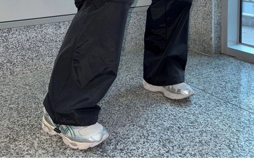 SeoulPop - Effen tweeweg cargobroek met elastische taille