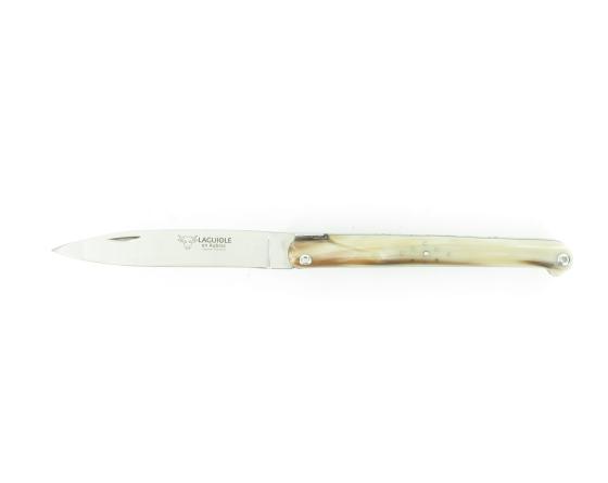 Laguiole 12 cm Ancestral - Pointe de Corne - Plein Manche Couteau de poche par Laguiole en Aubrac