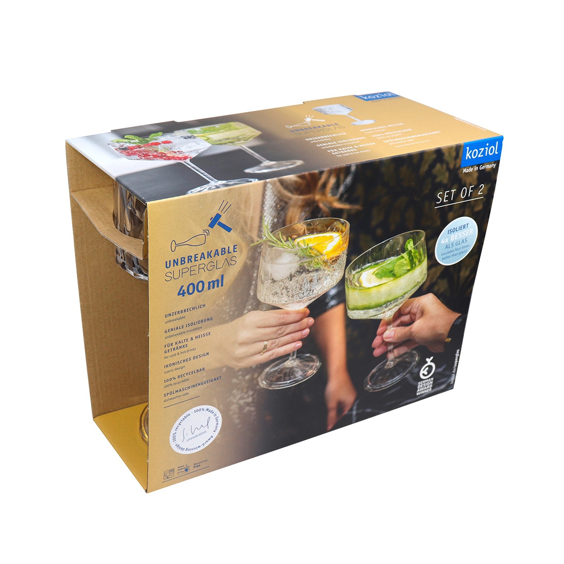 Koziol 2er-Set Superglas 400ml CLUB No. 15