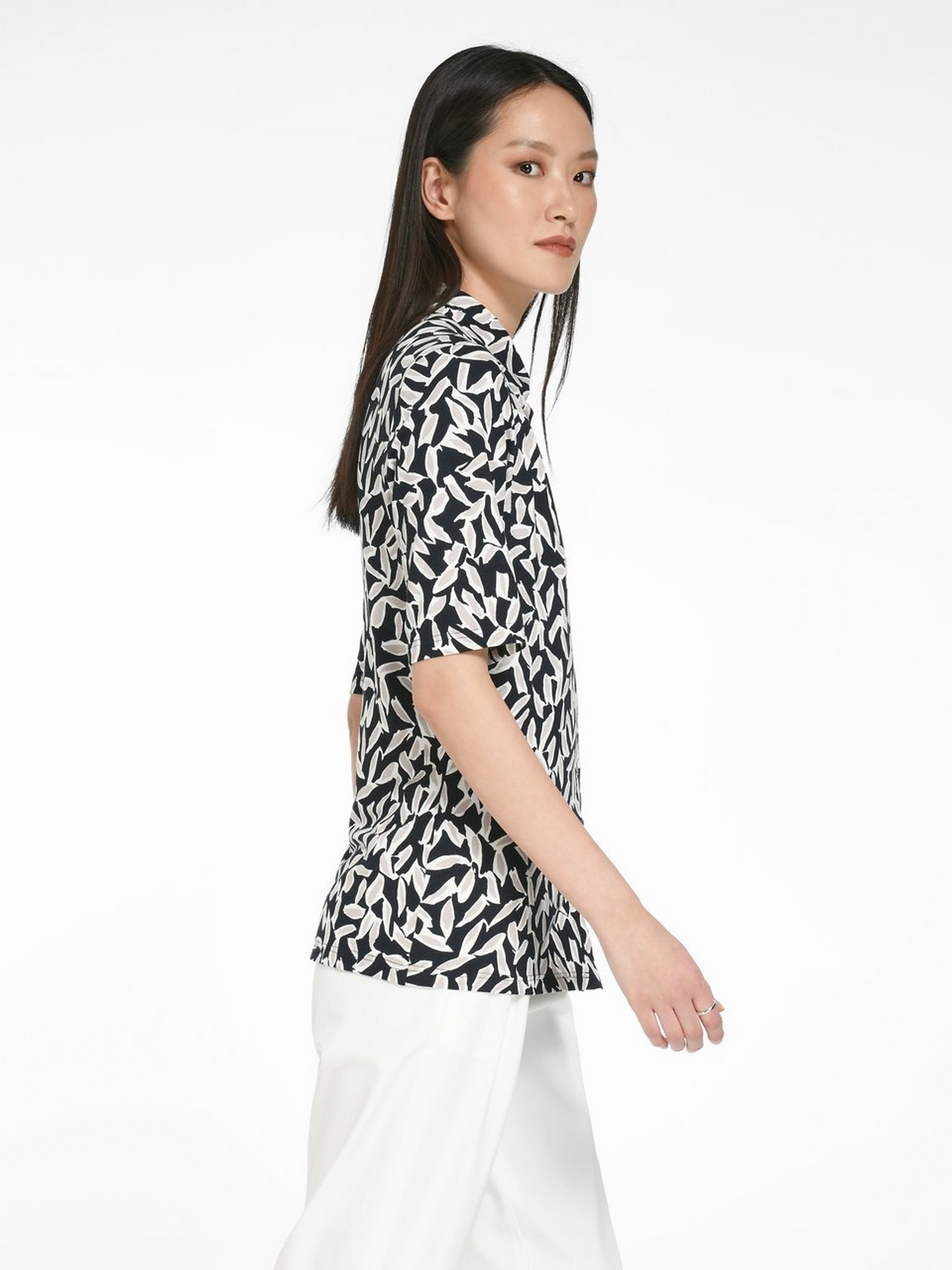 Jersey-Bluse mit langem 1/2-Arm