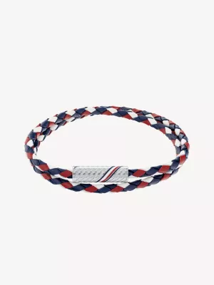 Pulseira de couro com voltas duplas