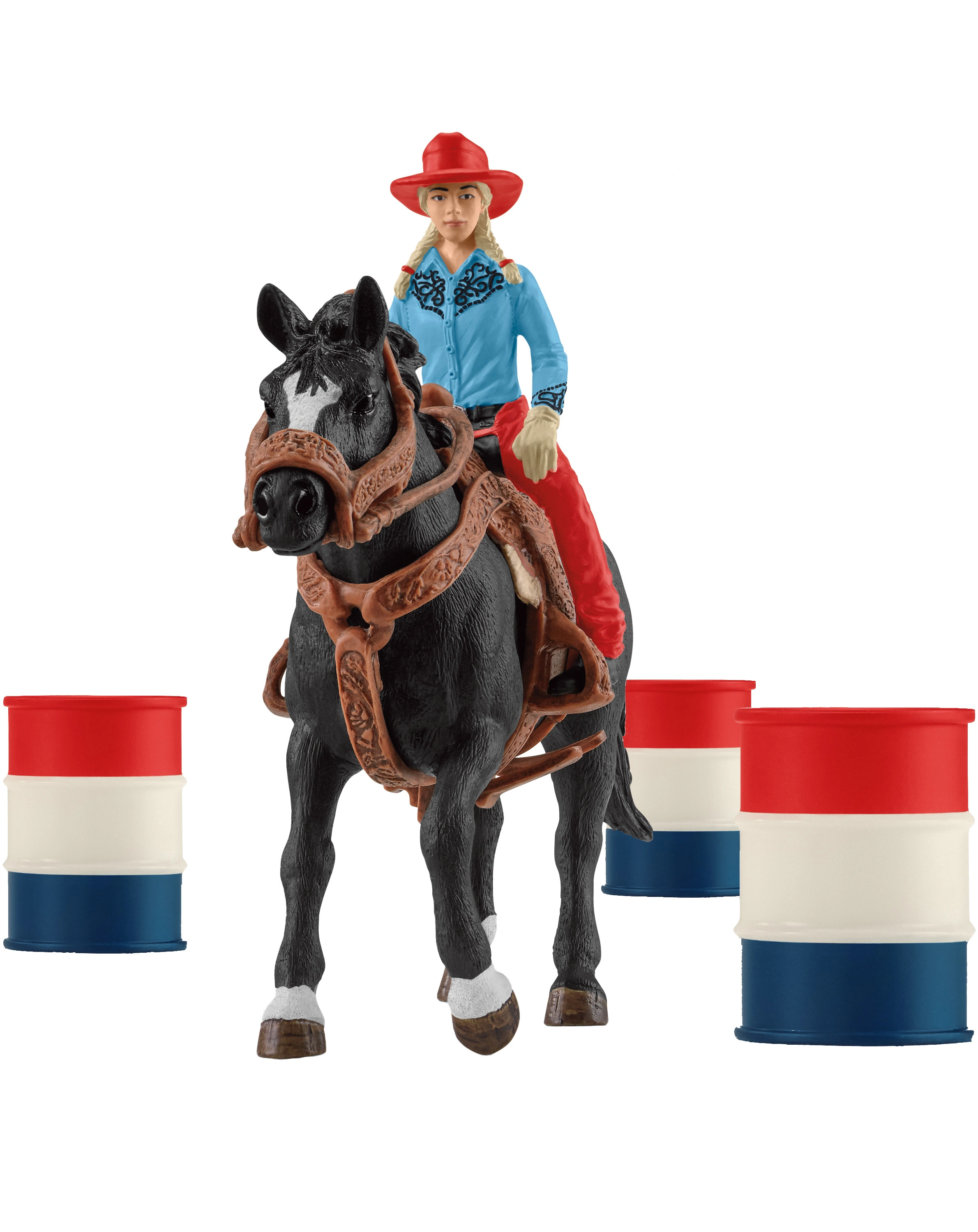 schleich® 42576 Farm World - Barrel Racing mit Cowgirl