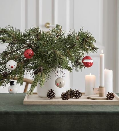 Hoptimist Weihnachtskugeln - Snowman - 2 st. - Dm: 5 cm - Weiß