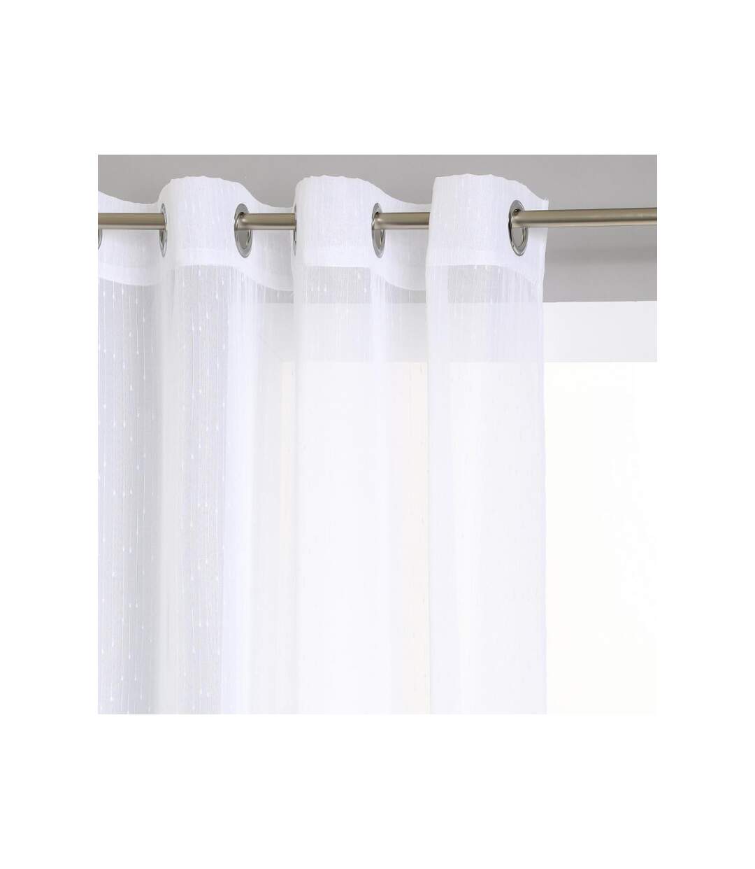 Rideau Voilage Rayure 140x240cm Blanc