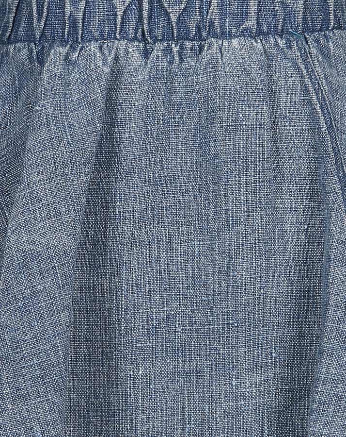 Leinen-Rock SUMMER mit Fransen in jeansblau