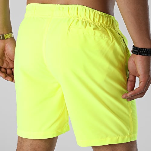 Short De Bain Logo Jaune Fluo Noir