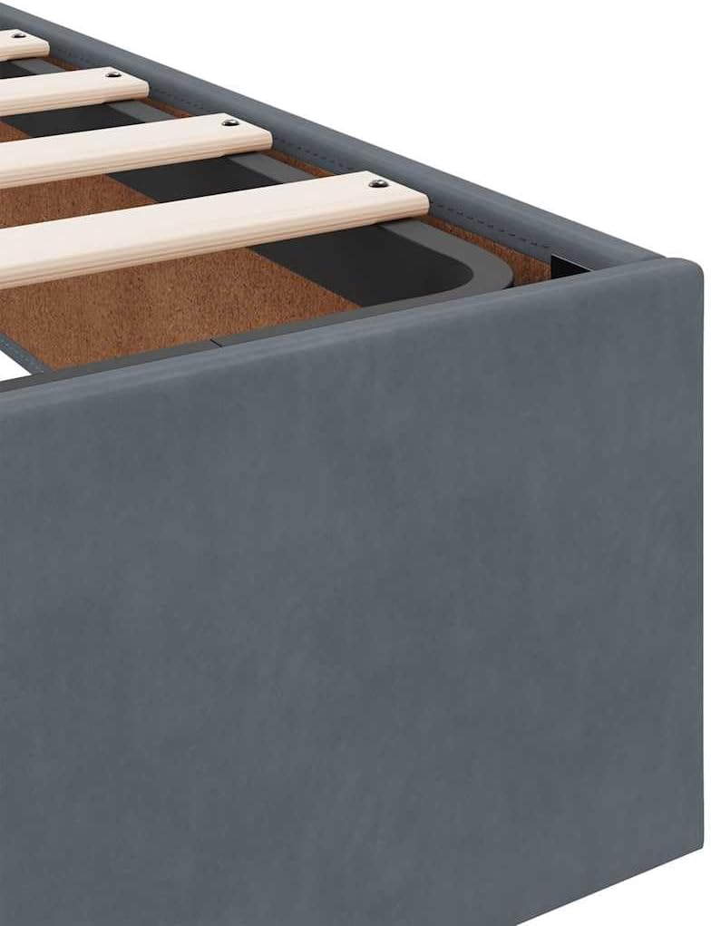 vidaXL Ottoman-Bett ohne Matratze Dunkelgrau 160x200 cm Samt, Bettrahmen, Bettgestell mit Stauraum, Polsterbett, Bettgestell, Bettrahmen mit Stauraum