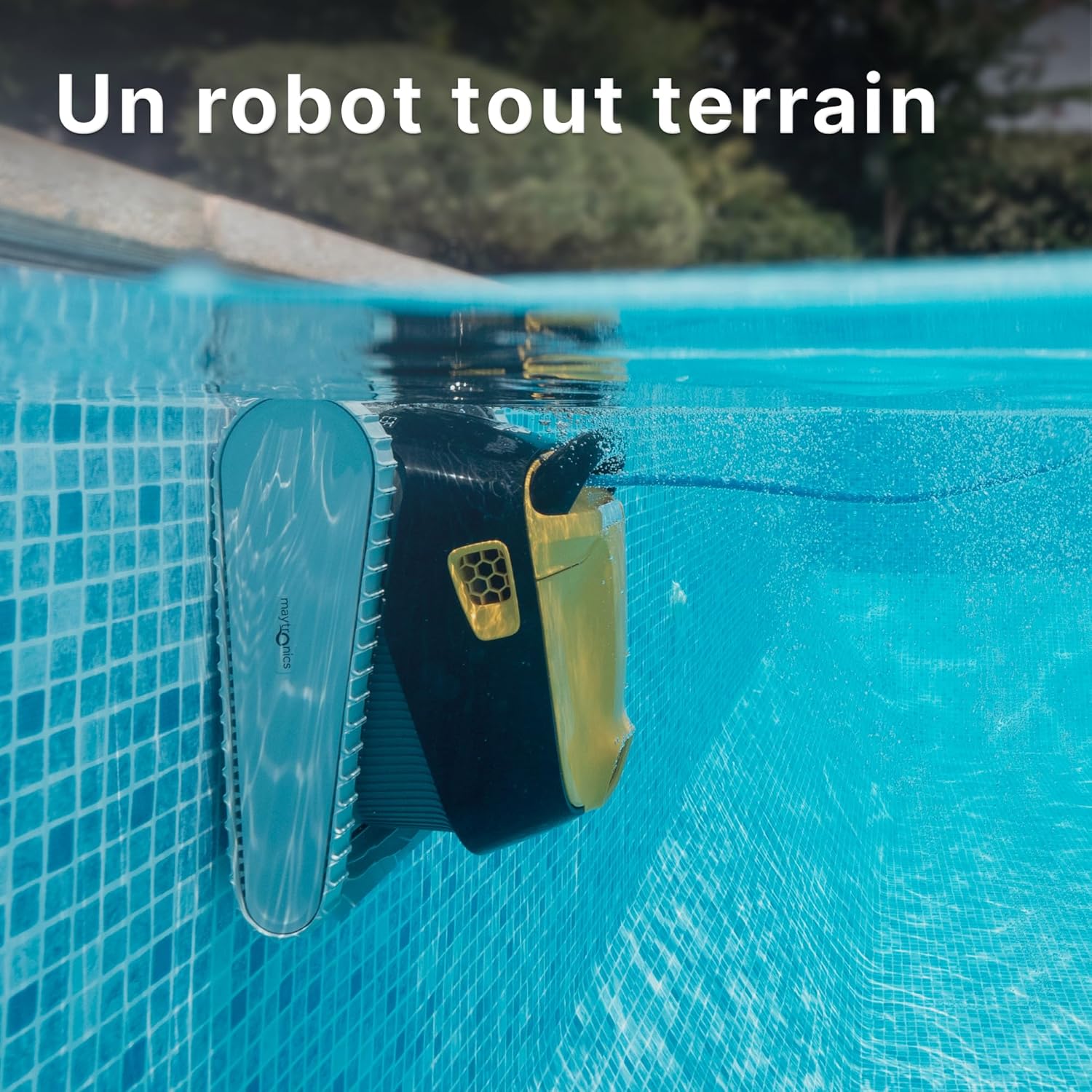 Dolphin E35 Robot Nettoyeur électrique avec Fil pour Piscine Hors-Sol Jusqu’à 12 m - Nettoyage Fond, parois et Ligne d'eau - Système de Scan Intelligent