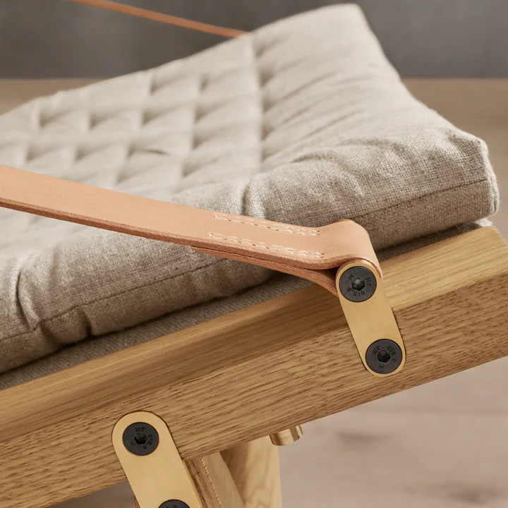 Carl Hansen - FK10 Plico Lounge Chair, Eiche geölt / Canvas natur / Leinen natur