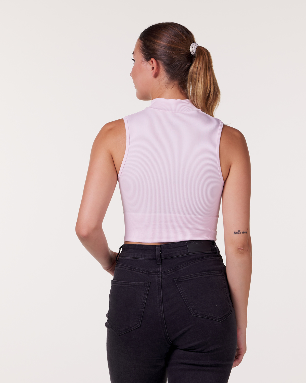 Bumpro Everyday Rib Crop Zip Pink