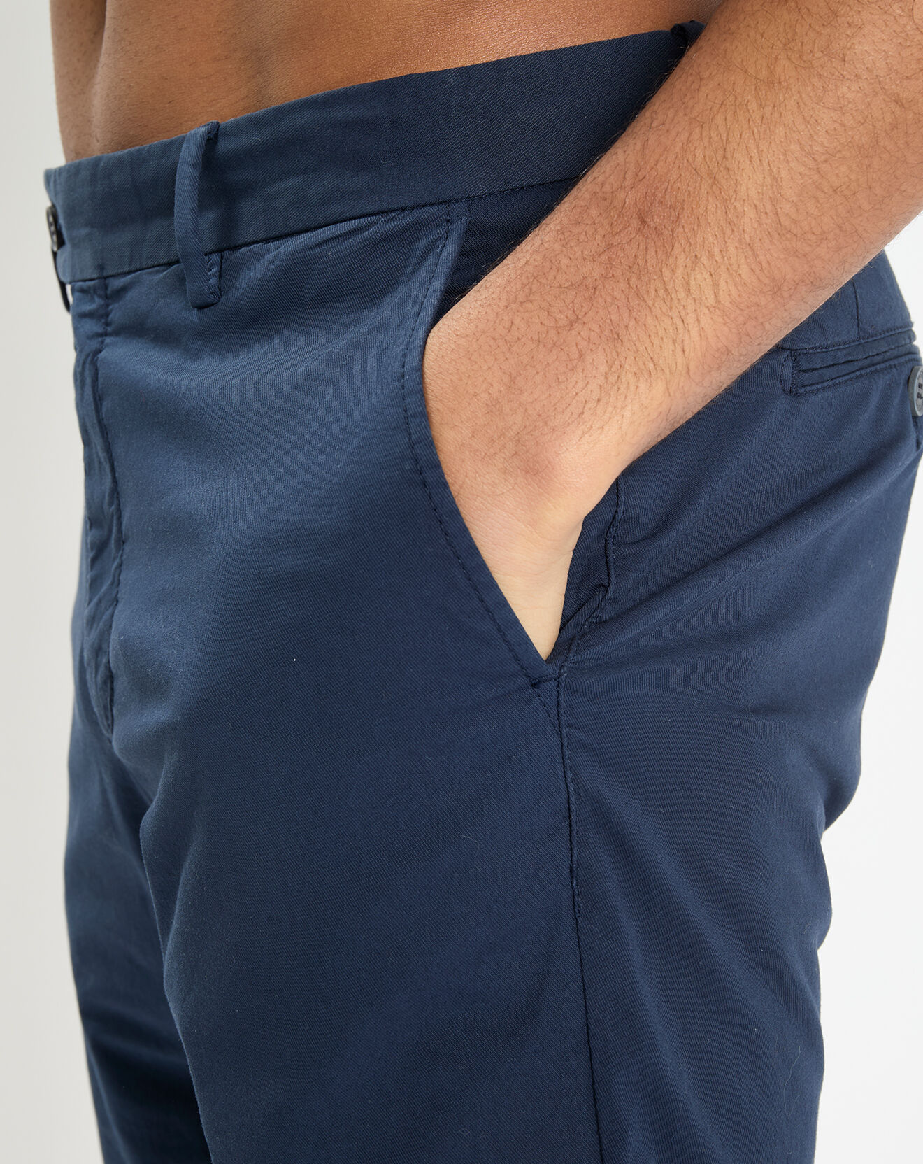 Hackett London Bermuda en Twill Regular Fit uni bleu