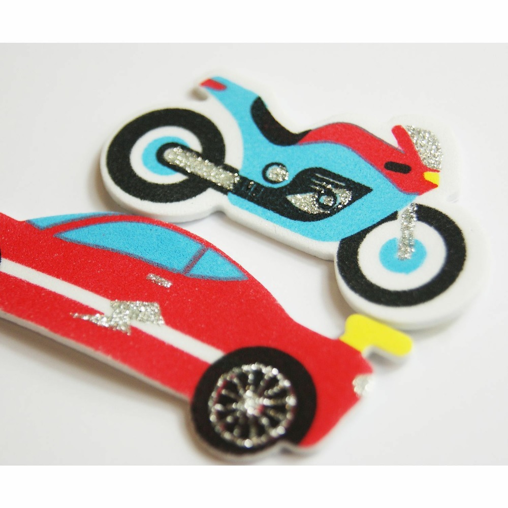 30 autocollants - mousse eva - voiture de police - paillettes