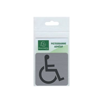 Exacompta - Pictogramme - Handicapés - 75 x 75 mm - aluminium brossé