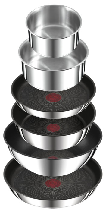 Ingenio Préférence, Batterie de cuisine 13pcs, Inox, antiadhésif, Induction
