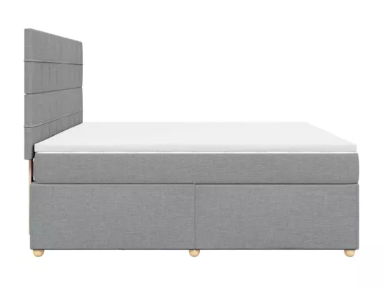 Sommier à lattes de lit avec matelas Gris clair 180x200cm Tissu