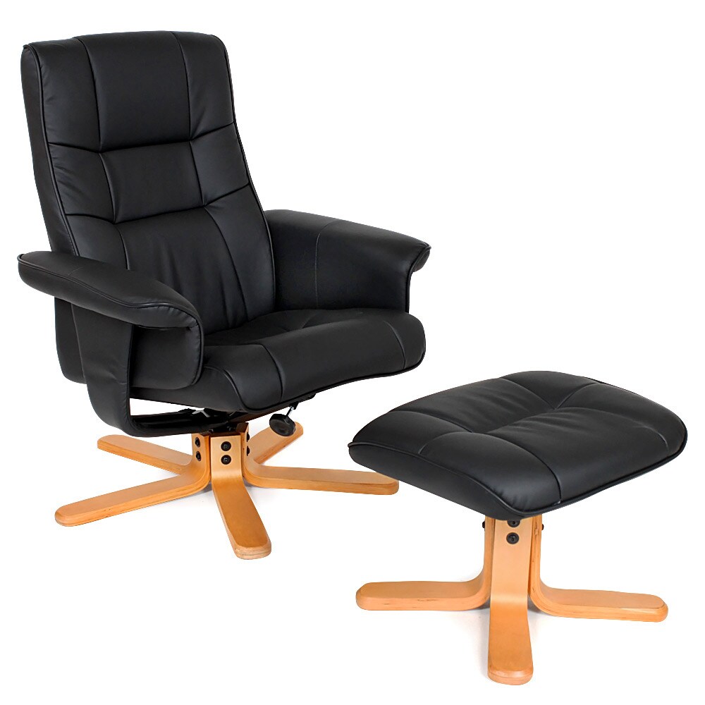 tectake® Fernsehsessel, mit Hocker, 360° drehbar, Belastbarkeit 120 kg