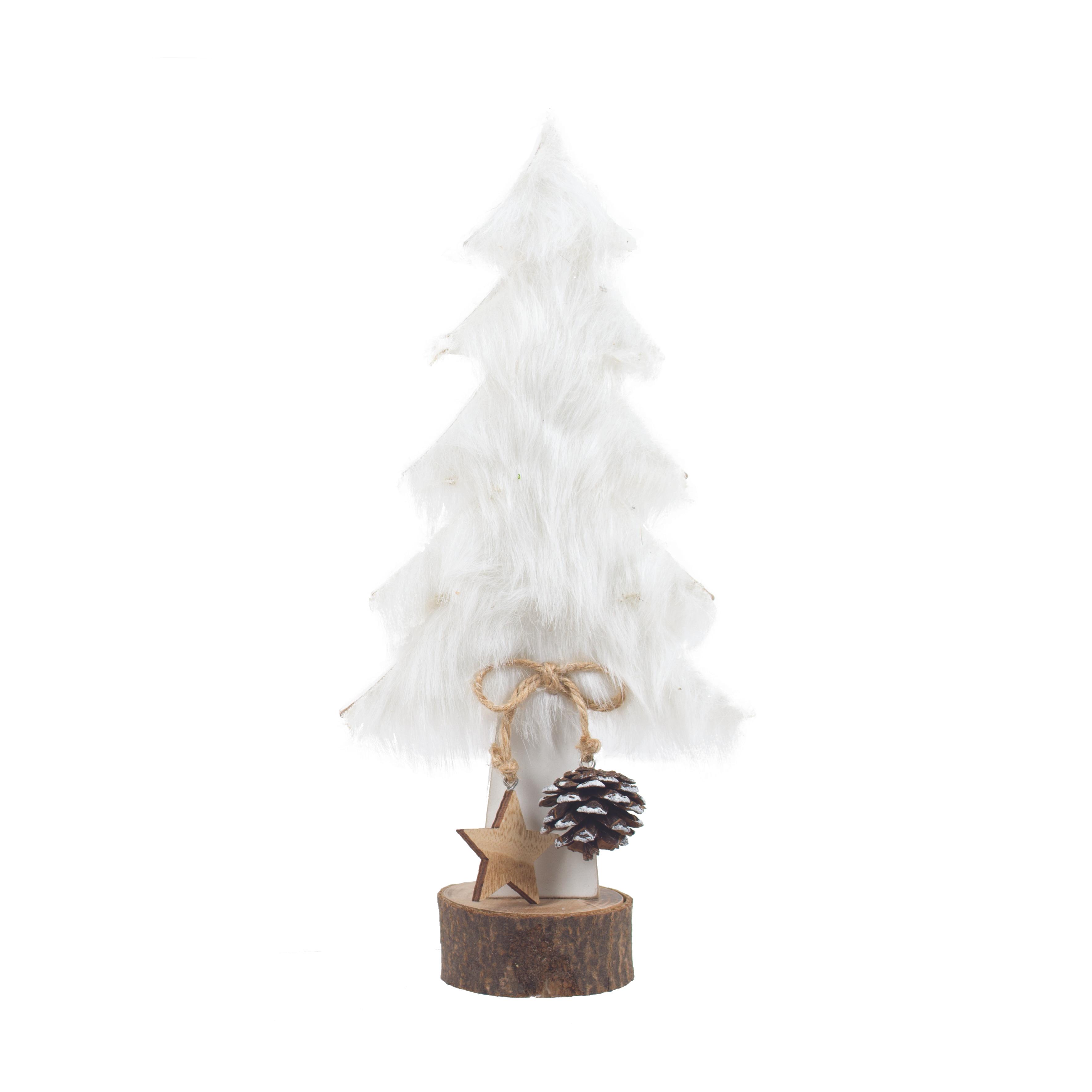 DECORATION SAPIN NOEL BLANC 13.5X6X28CM