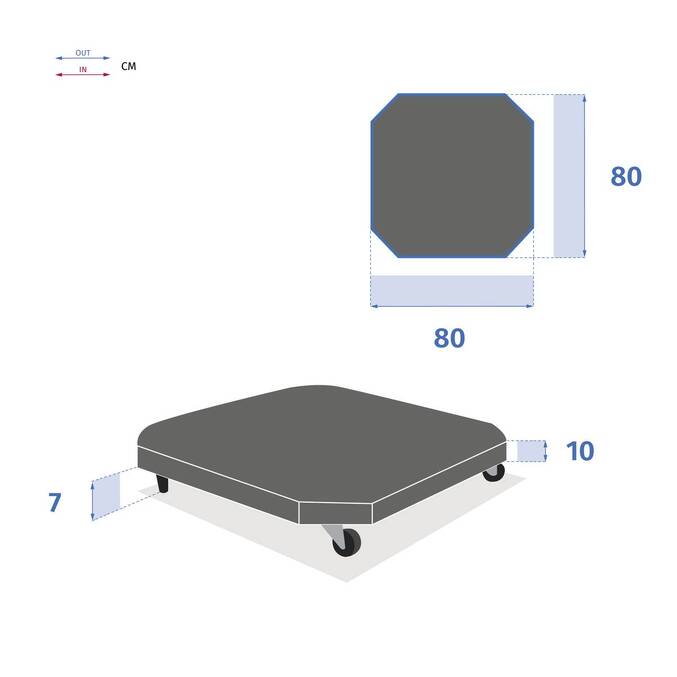 Dalle pour parasol ATIAVO Gris