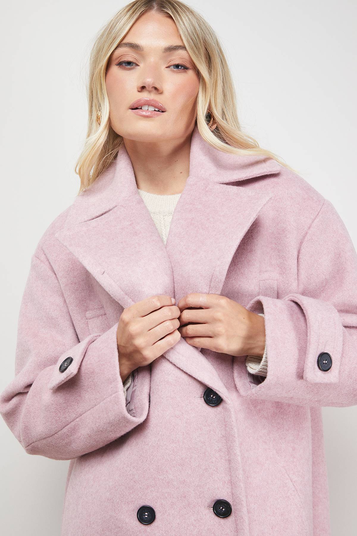 Oasis Manteau Caban Décontracté Brossé