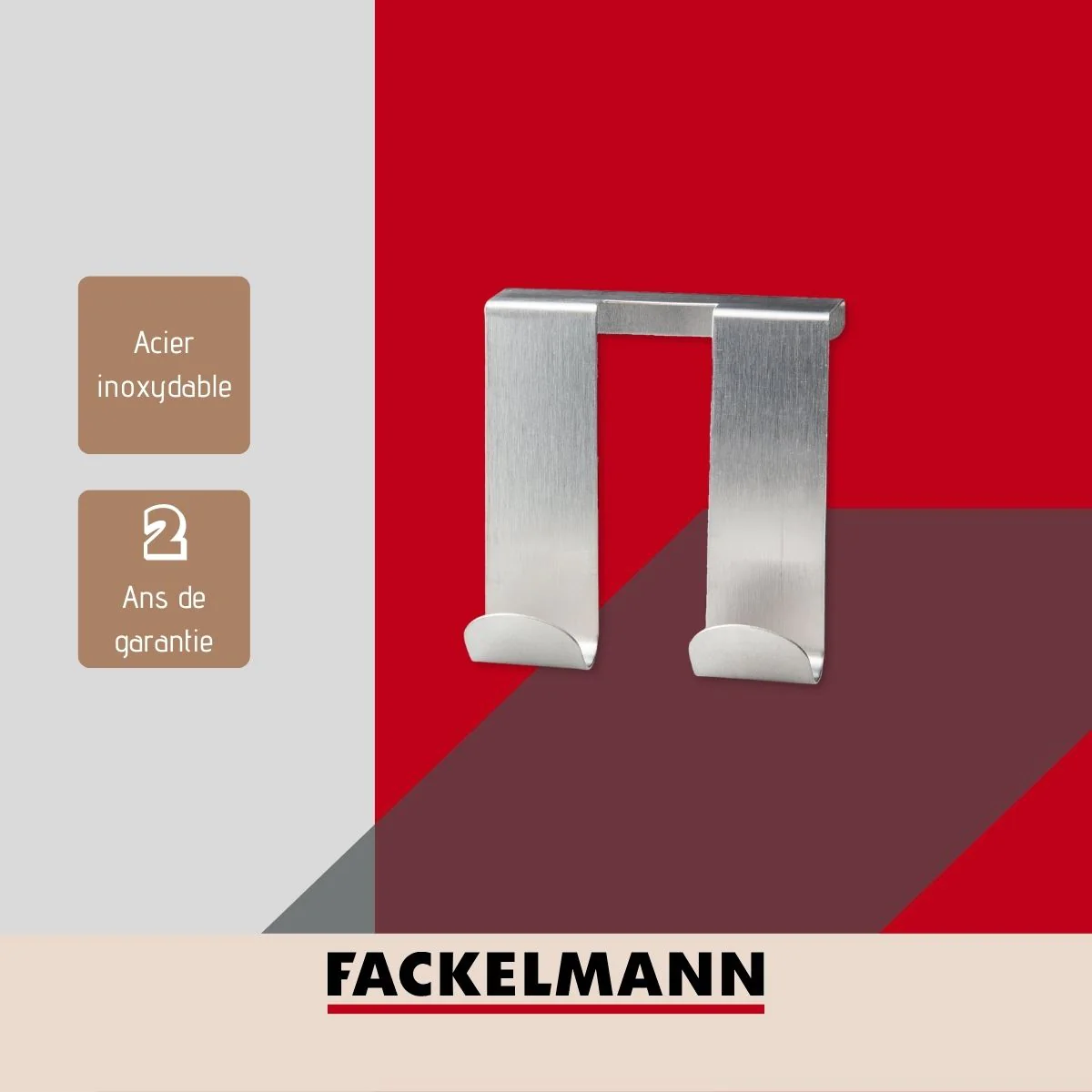 Crochet double pour porte Tecno Fackelmann
