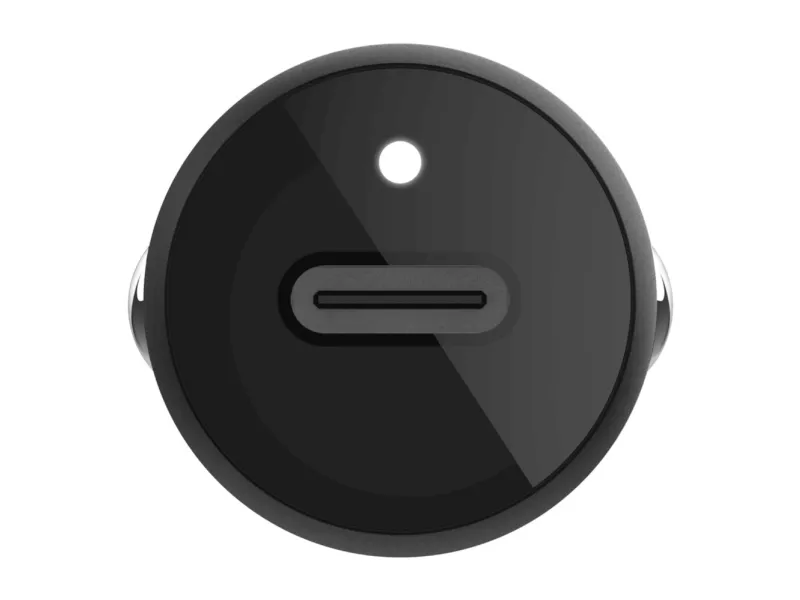 Belkin BoostCharge Car Charger - Bilstrømsadapter - 18 Watt - 3.6 A (24 pin USB-C) - på kabel: Lightning - sort