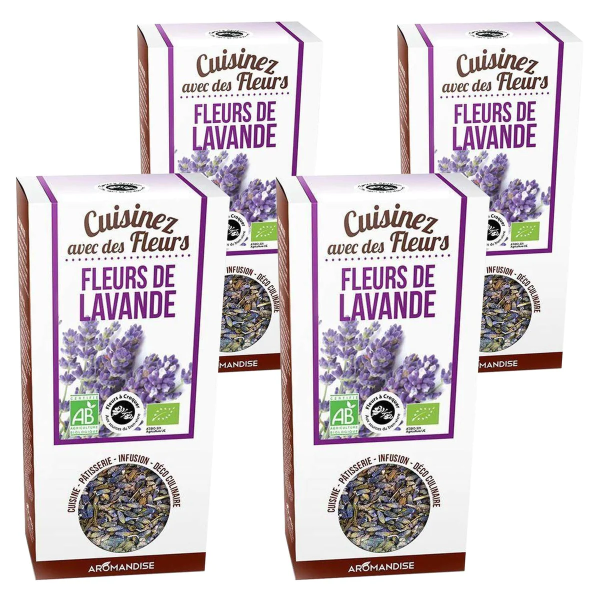 Fleurs comestibles bio - Fleurs de Lavande 160 g Aromandise
