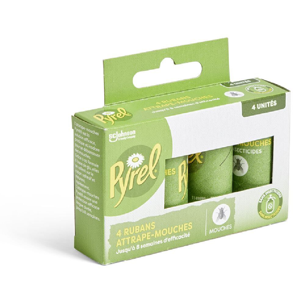 Lot de 4 rubans attrape-mouches Pyrel sans insecticide